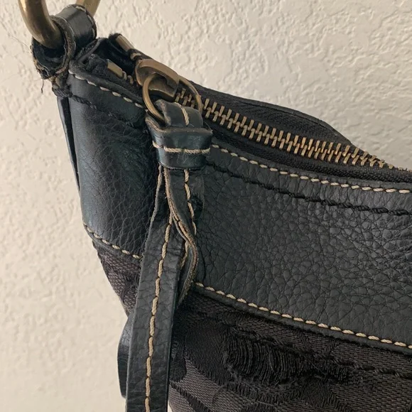 Coach signature black canvas and leather crossbody bucket bag F06M-104 - Picture 6 of 16